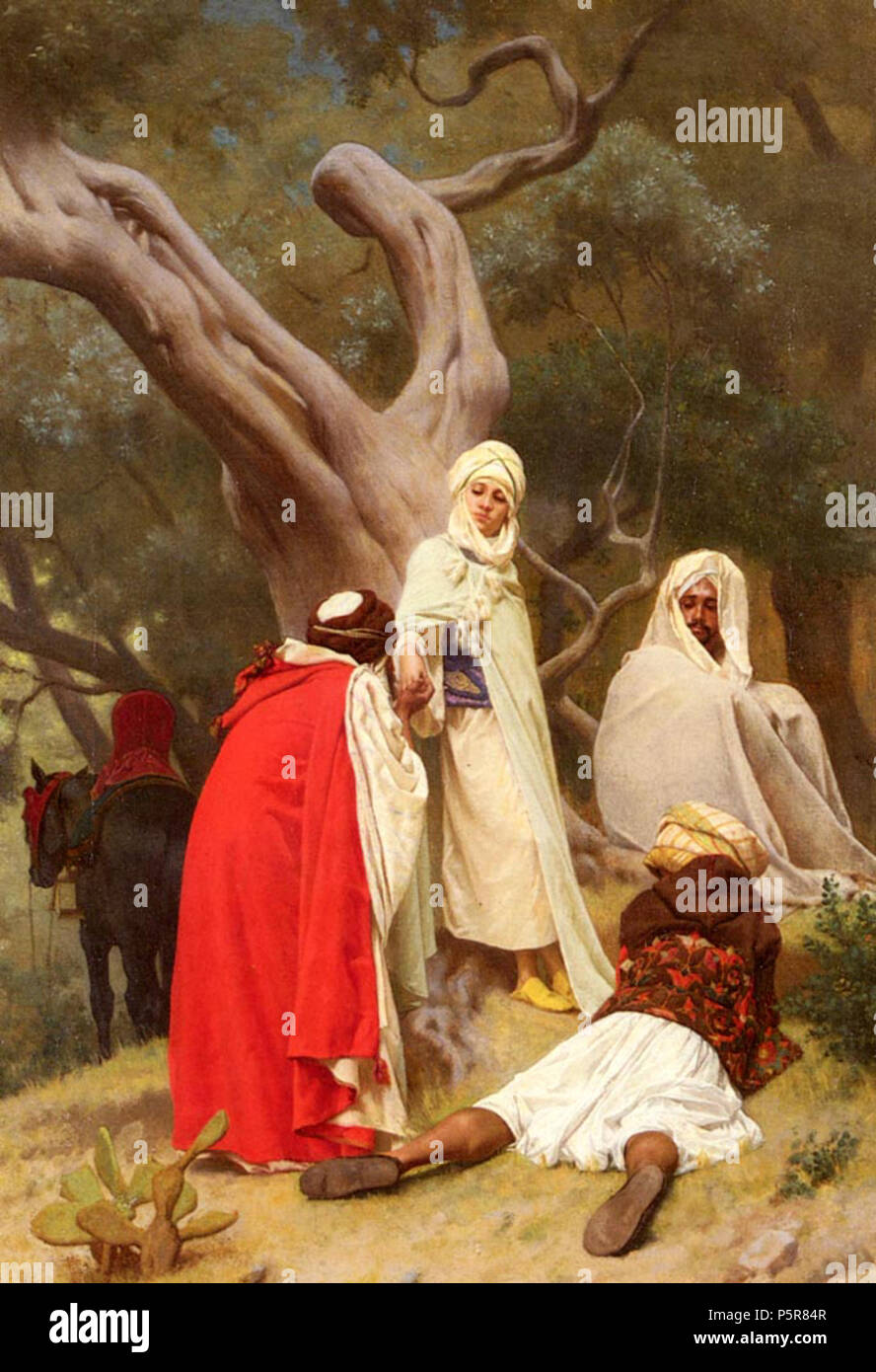 N/A.  English: Reception Of An Emir Polski: Powitanie Emira . 1871. N/A 226 Boulanger Gustave Clarence Rodolphe Reception Of An Emir Stock Photo