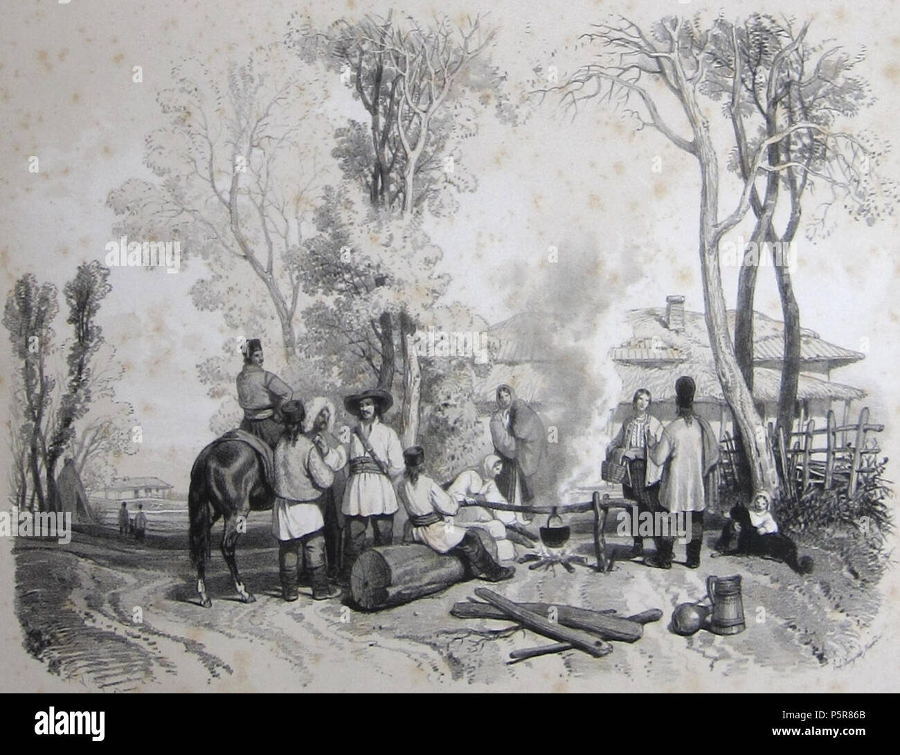 N A Album Valaque Vues Et Costumes Pitoresques De La Valachie Dessines D Apres Nature 1843 Drawing By Michel Bouquet Engraving By Michel Bouquet And Eugene Ciceri Wallachians From The Title Page Of