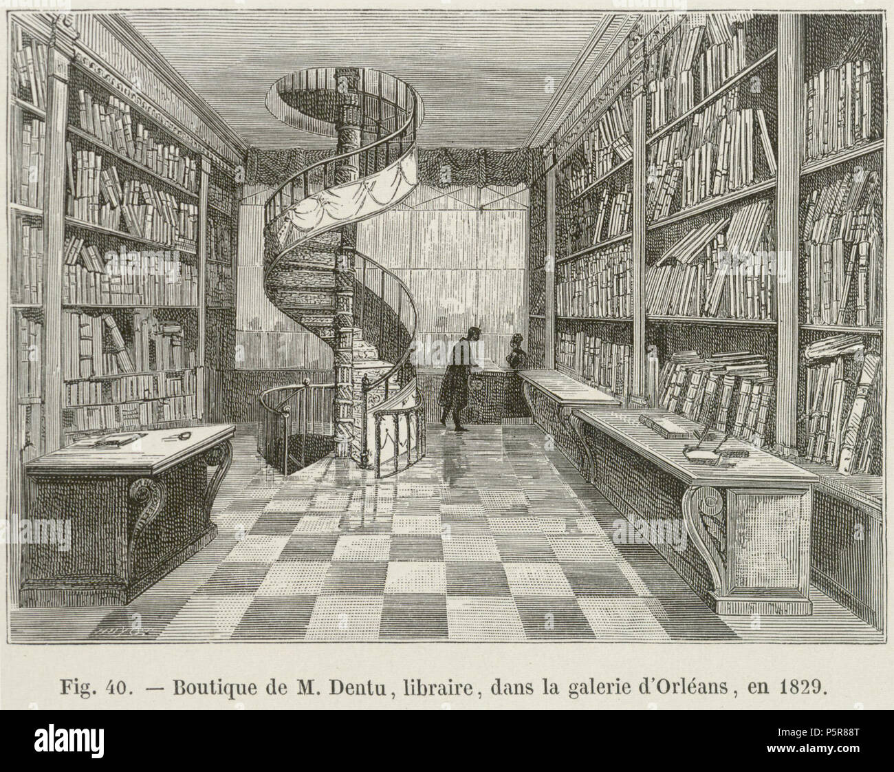 227 Boutique de M. Dentu, libraire, dans la galerie d'Orléans, en 1829 Stock Photo