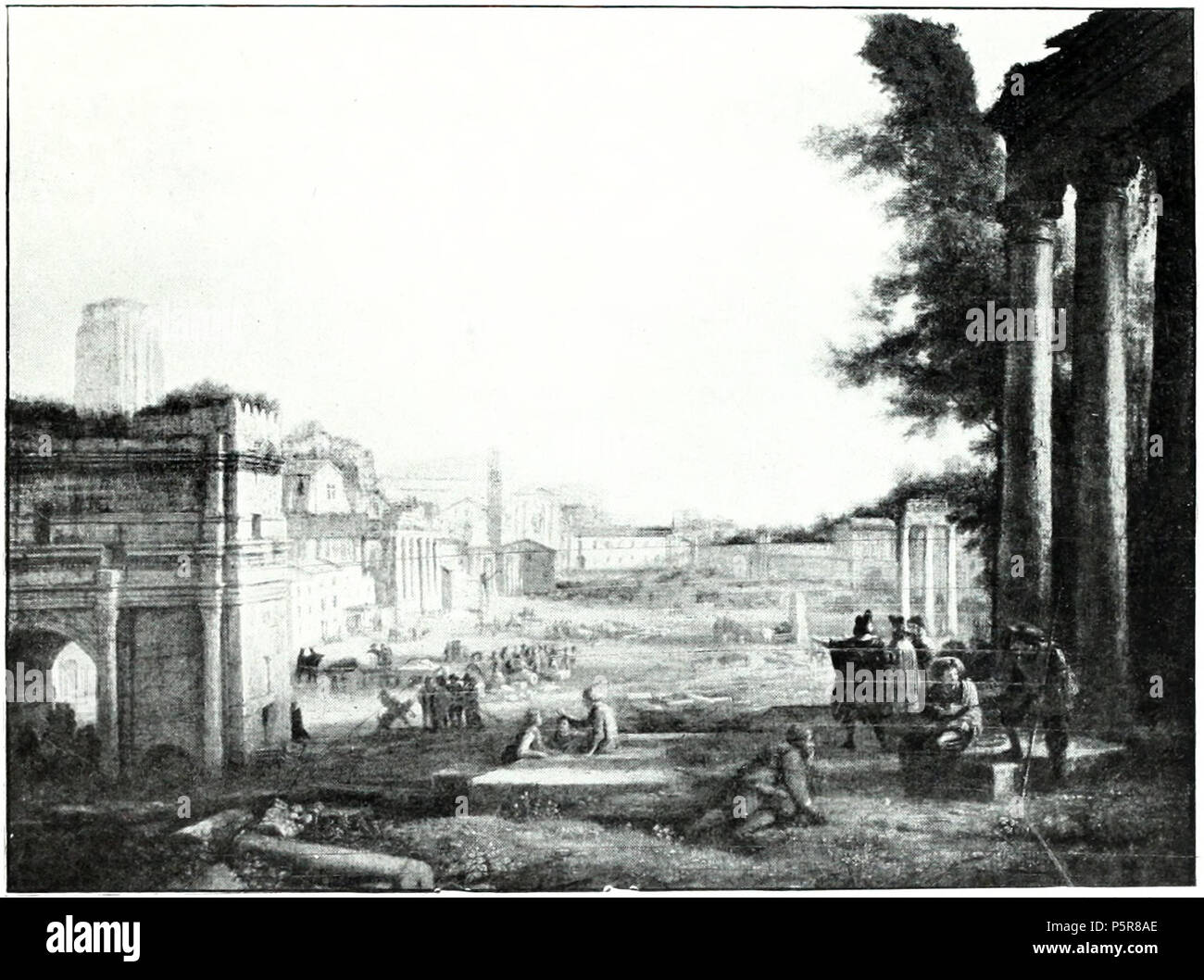French: Vue du Campo Vacciono, à Rome  1636. N/A 227 Bouyer - Claude Lorrain, Laurens (page 17 crop) Stock Photo