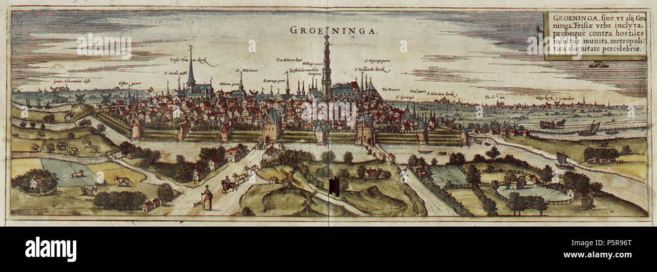 N/A. Groningen . 16th century. Georg Braun; Frans Hogenberg 230 Braun Groningen HAAB Stock Photo