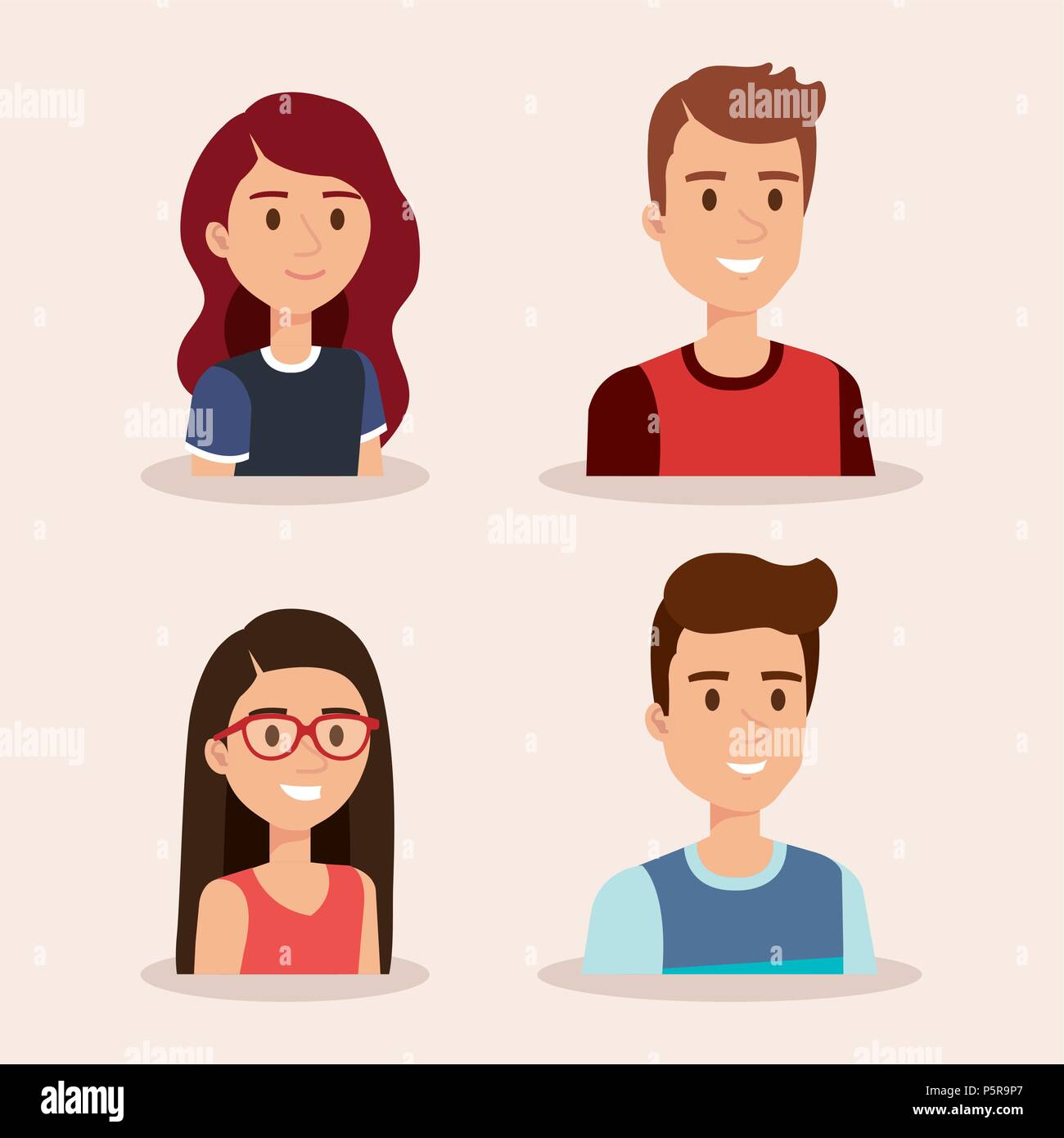 group of young people avatars Stock Vector Image & Art - Alamy