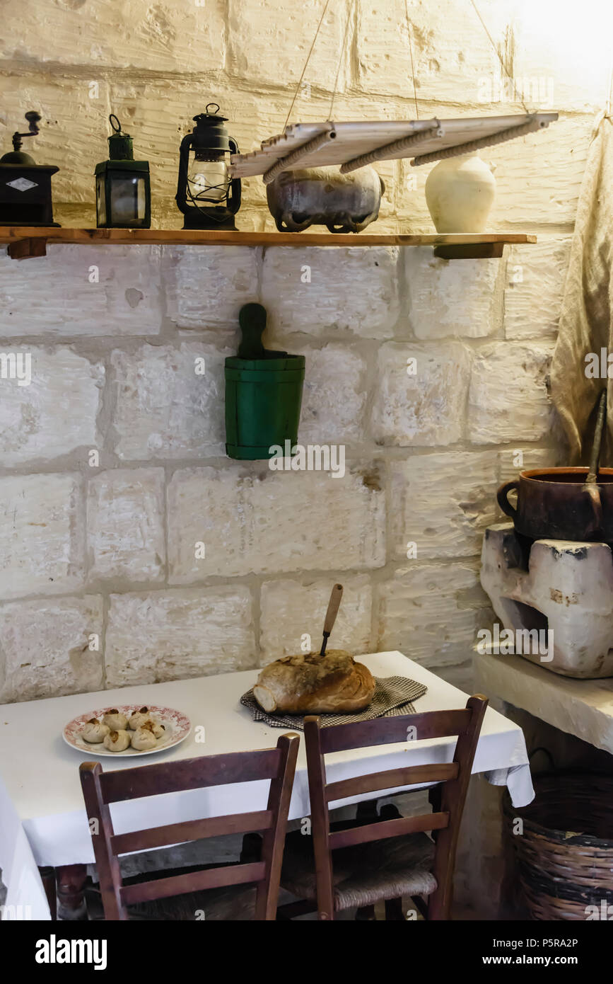 Traditional Maltese kitchen table in a house Stock Photo - Alamy