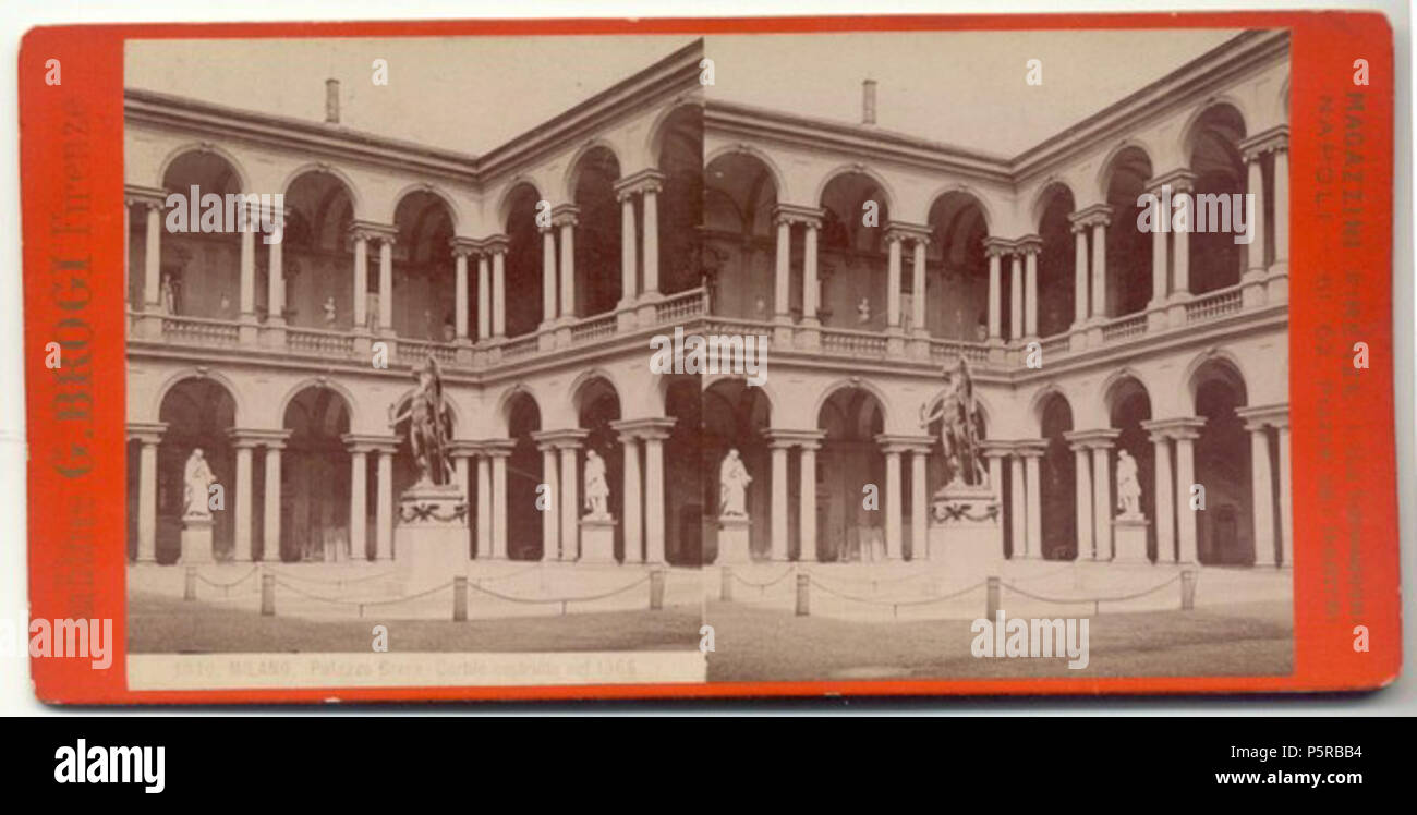 N/A. Italian photographer N/A 240 Brogi, Giacomo (1822-1881) - n. 3840 - Milano, Palazzo Brera Cortile costruito nel 1565 Stock Photo