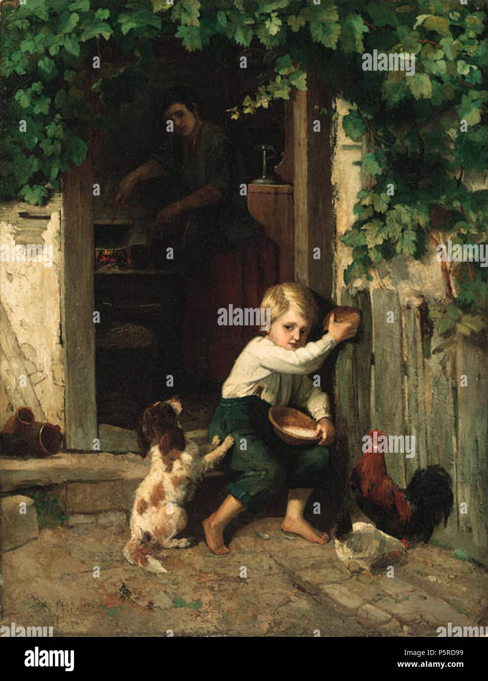 N/A. Français : 'C'est à moi !'. Huile sur toile. before 1896. Carl  Heinrich Hoffmann (1818-1896) 261 C H Hoffmann 2 Stock Photo - Alamy