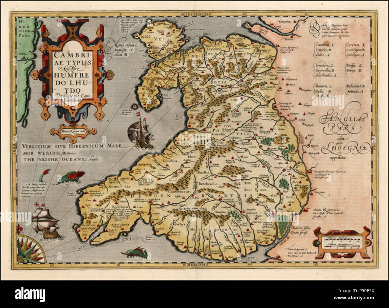 N/A. English: A 1606 version of Humphrey Llwyd's 1573 map of Wales, Cambriae Typus Edited by Peter Kaerius. 1606. Humphrey Lloyd, edited by Kaerius 264 ...