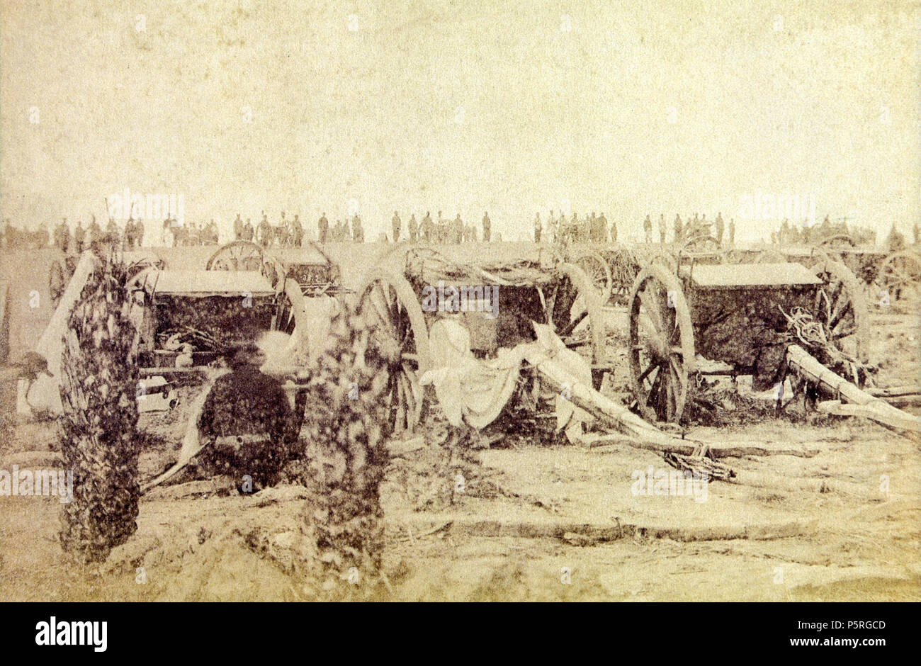 N/A. English: Brazilian artillery commanded by Colonel Mallet during the Paraguayan War, 1866. 1866. Bate & Cia (photo by Esteban García or Javier López) 233 Brazilian artillery 1866 Stock Photo