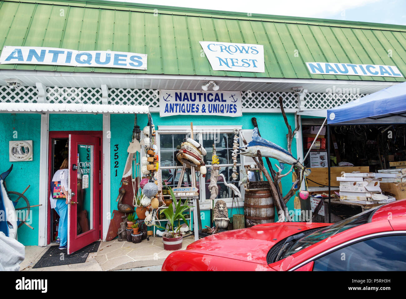 Florida, Stuart, Crow's Nest Antiques Nautical, shopping shopper