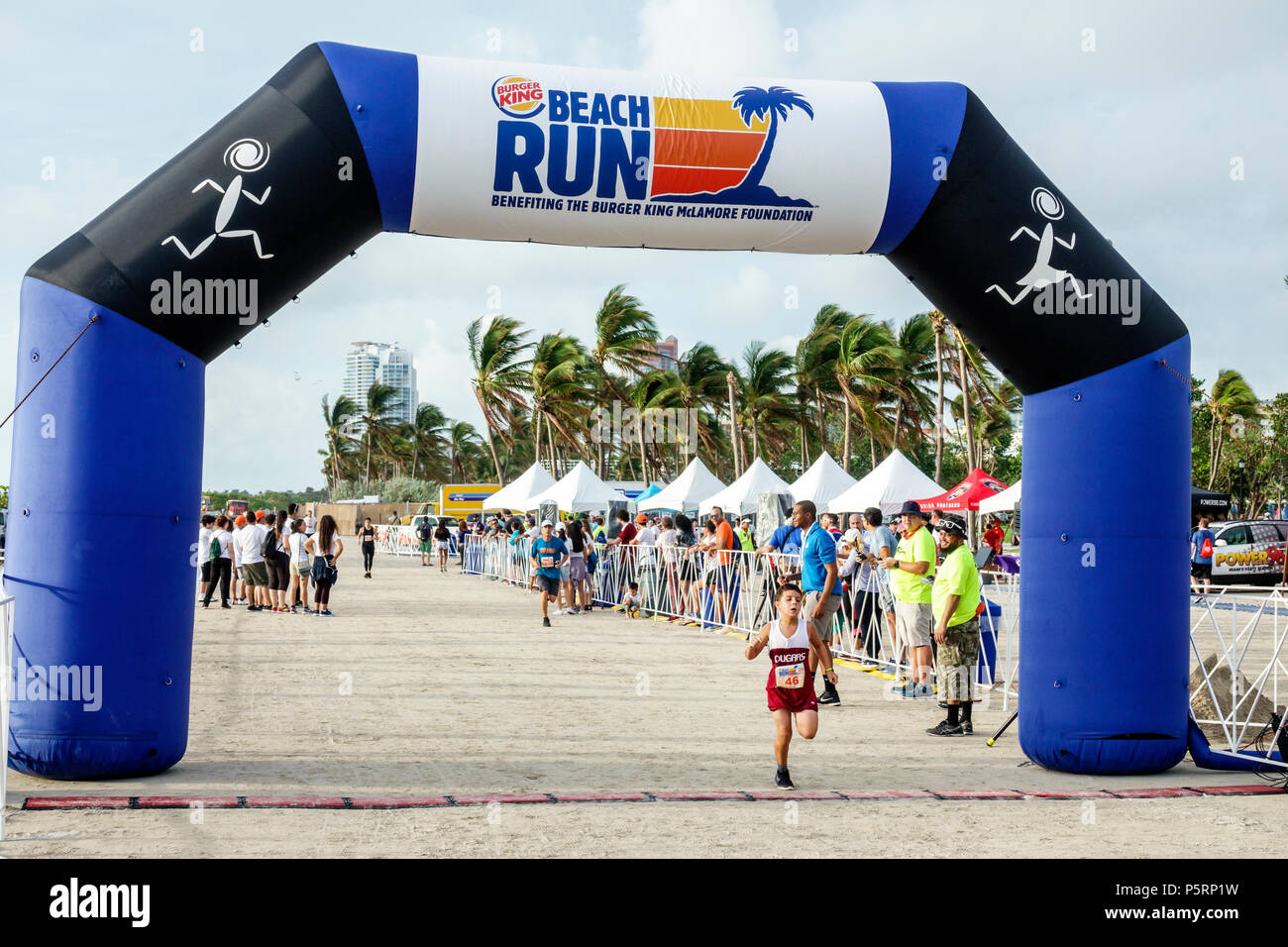 Miami Beach Florida,Ocean Drive,Lummus Park,Burger King 5K Beach Run