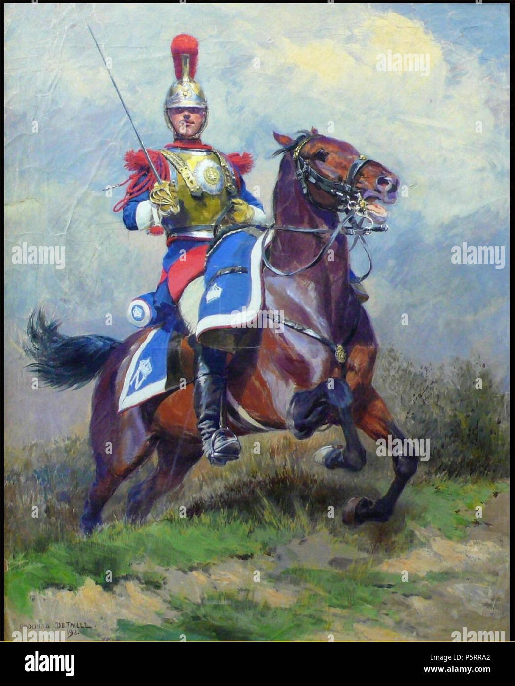 270 Carabinier-à-cheval - Second Empire - Edouard Detaille Stock Photo