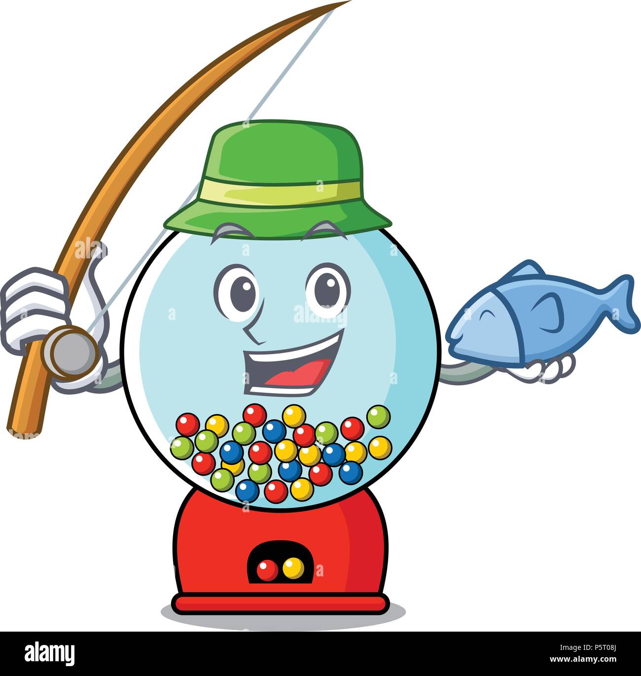 Fishing gumball machine mascot cartoon Stock Vector Image & Art Alamy