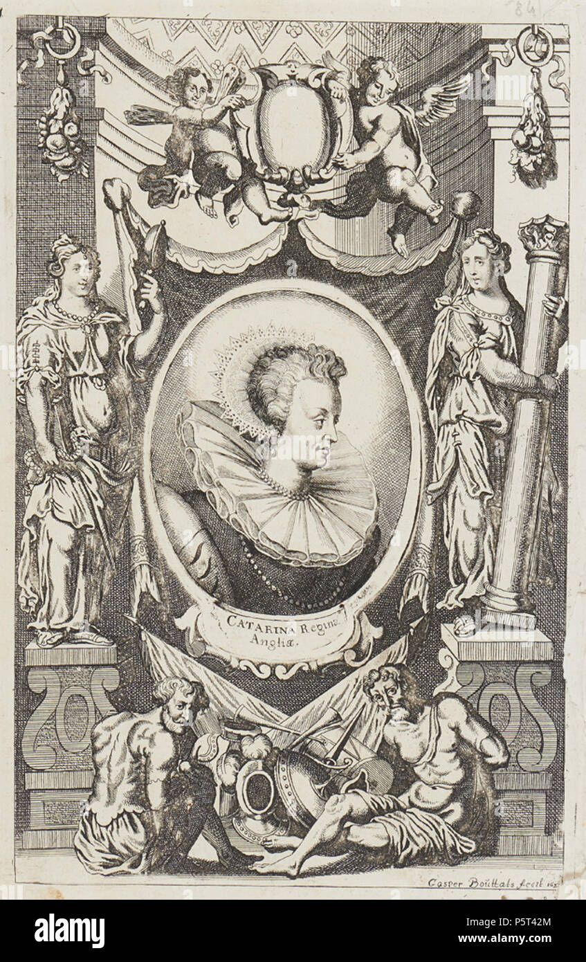 282 Catarina Regina Angliae (1681) - Gaspar Bouttats Stock Photo