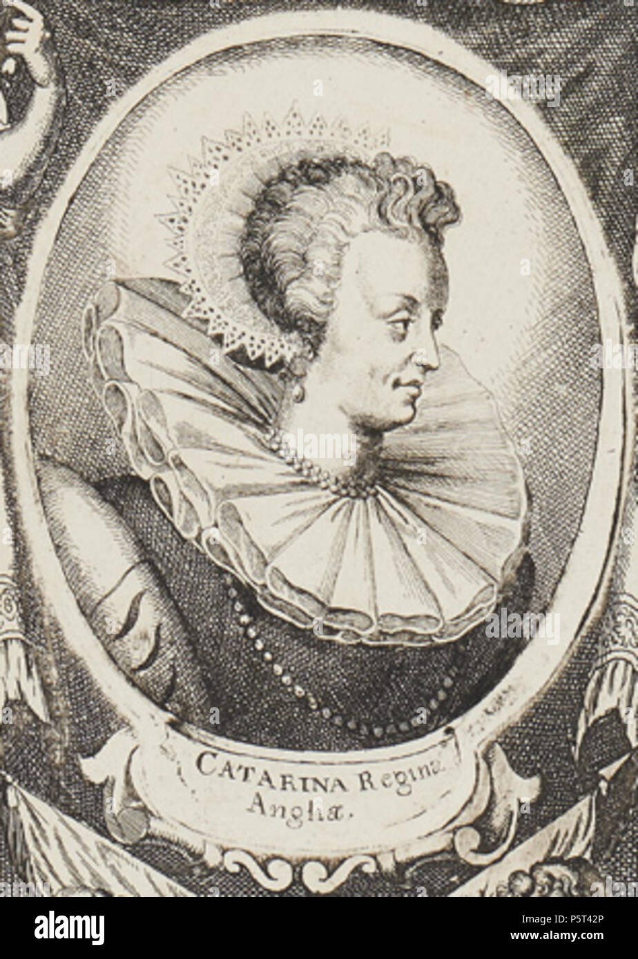 282 Catarina Regina Angliae (1681) - Gaspar Bouttats (cropped) Stock Photo