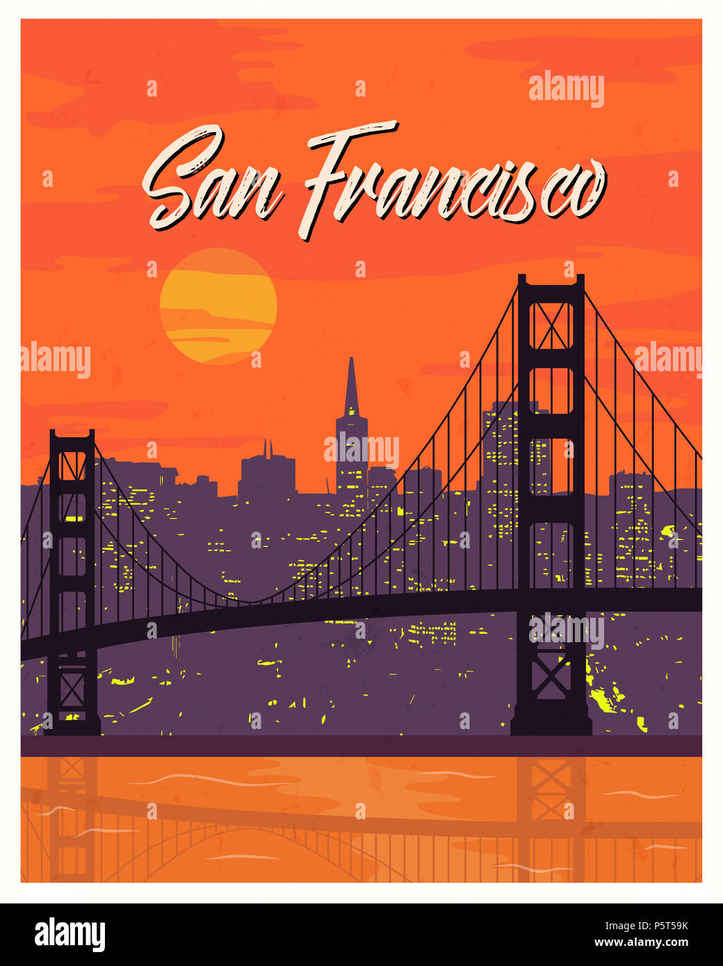 Vintage Nostalgic Travel Vacation Poster /"San Francisco/" United Air Lines