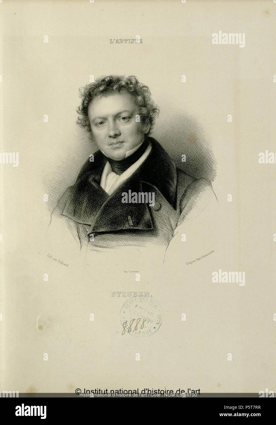 N/A. English: Portrait of Steuben, Charles Auguste de (1788-1856) . Delaroche, Paul (1797-1856), Belliard, Zéphirin-Félix-Jean-Marius (1798-1861) 325 Charles Auguste de Steuben00 Stock Photo
