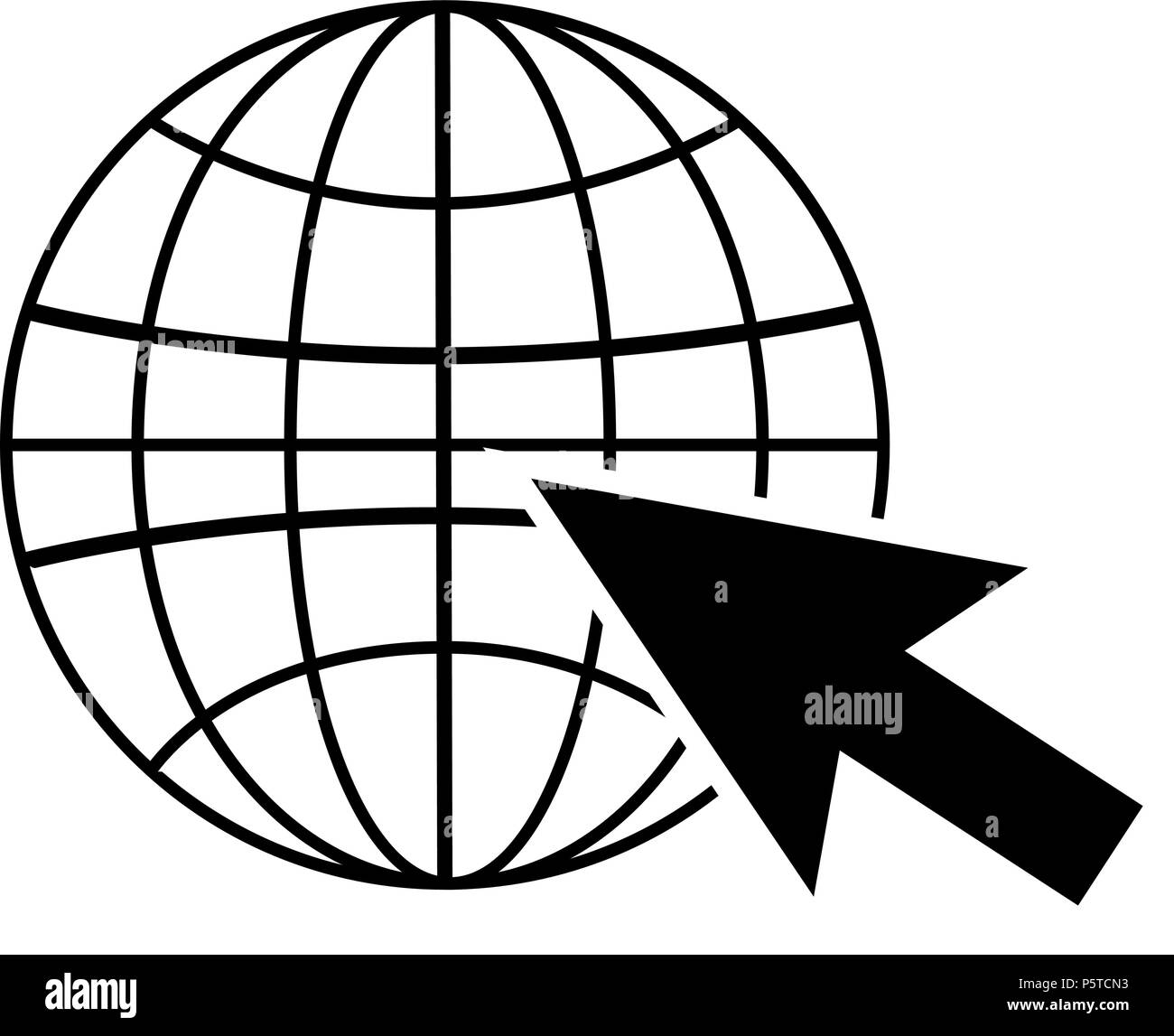 Icon - Globe with black arrow cursor Stock Vector Image & Art - Alamy