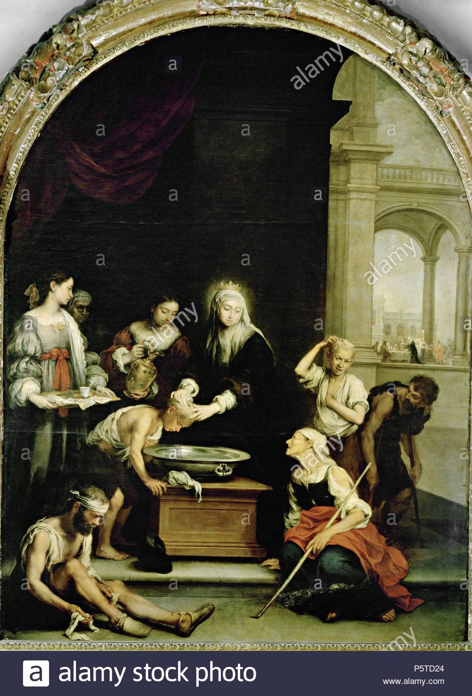 Bartolomé Esteban Murillo / 'Saint Elizabeth of Hungary Healing the Lepers', 1667-1673, Oil on canvas. Artwork also known as: Santa Isabel de Hungría ...
