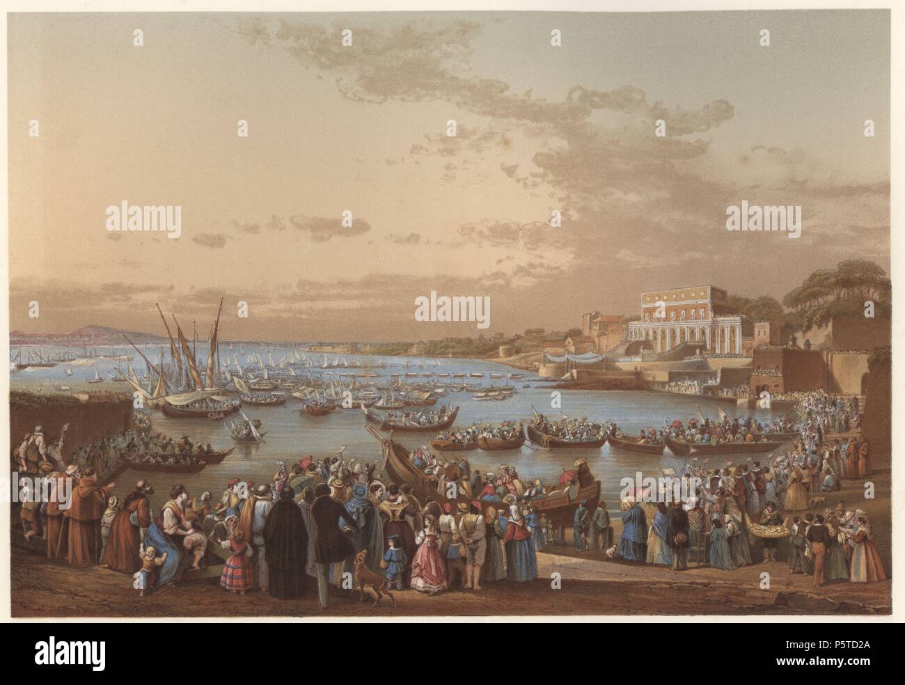 Giovanni Maria Ferretti Sollazzi (1792-1878). Pius IX, Pope of Rome. Convened the First Vatican Ecumenical Council, in 1869. Departure from the port of Gaeta to Naples. Stock Photo