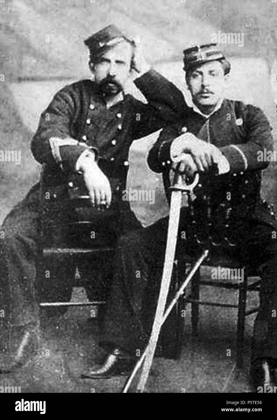 N/A. Español: Ignacio Carrera Pinto y amigo, formando parte del regimiento  Esmeralda (1879) . 1879. Unknown 277 Ignacio Carrera y amigo Stock Photo -  Alamy