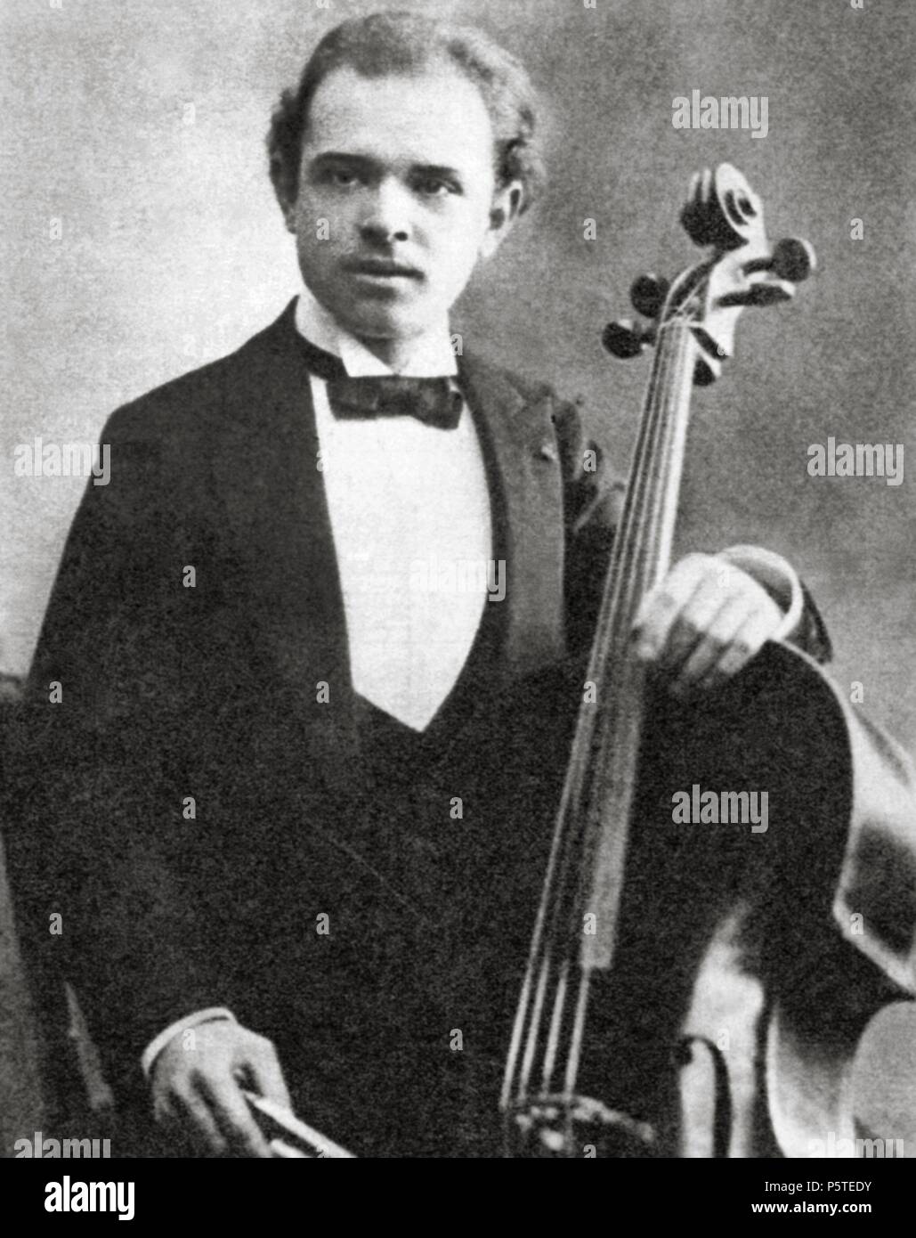 Pau Casals (1876-1973). Spanish cellist. Photography. Stock Photo