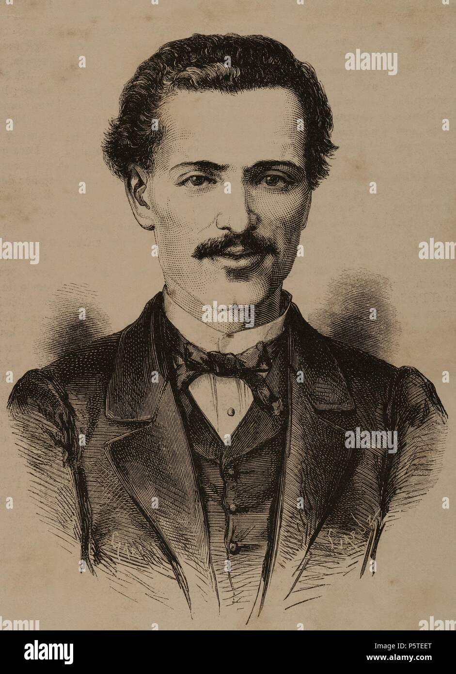 Gonzalo Castanon (1834-1870). Spanish politician and writer. Engraving ...