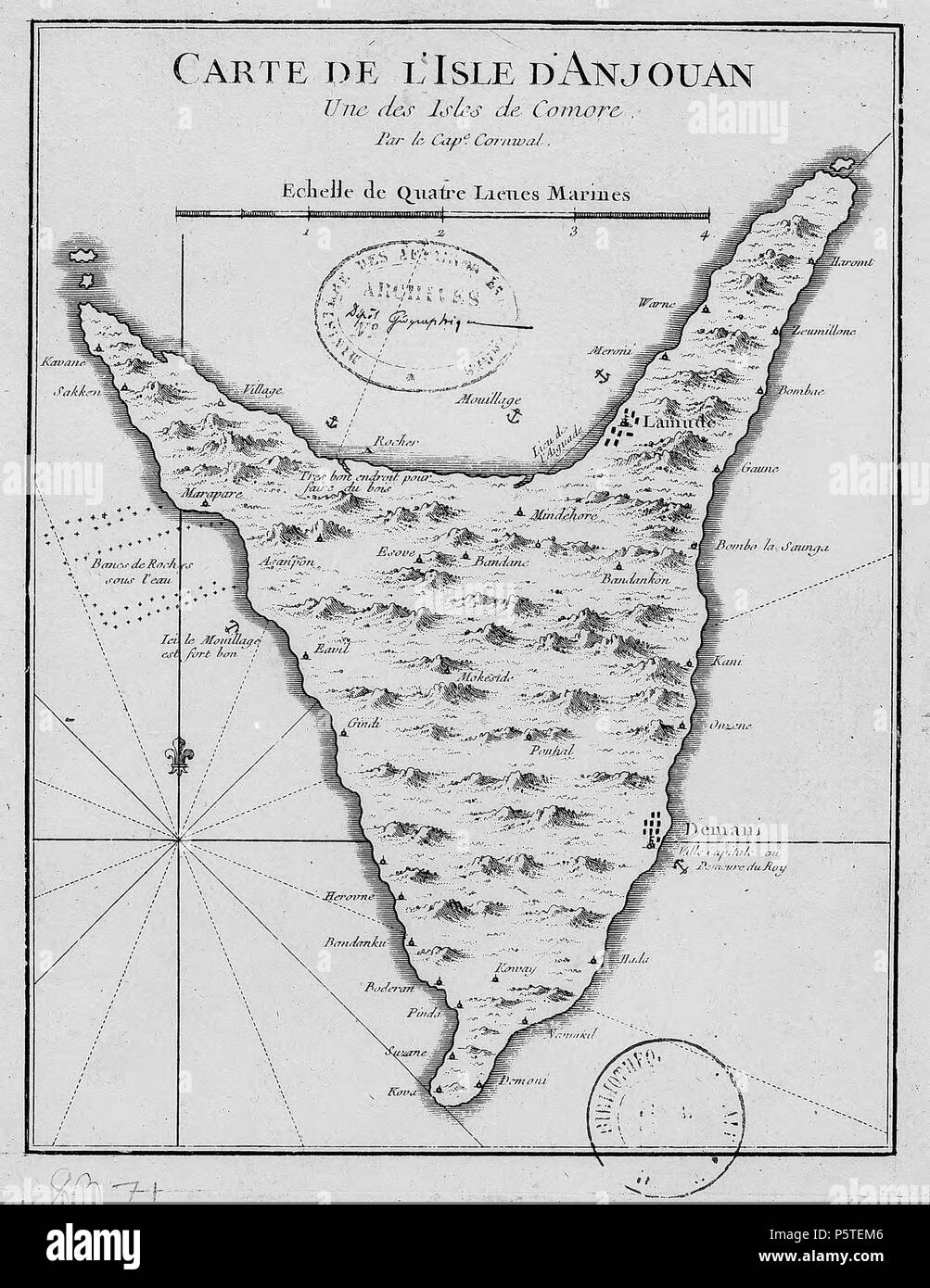 279 CarteAnjouan18e siècle Stock Photo Alamy