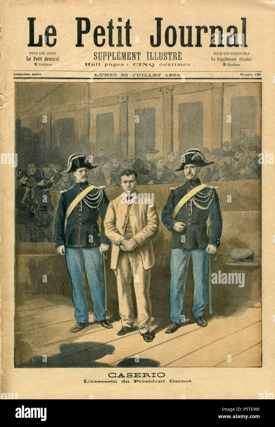 N/A. English: Sante Geronimo Caserio in Le Petit Journal . 30 July