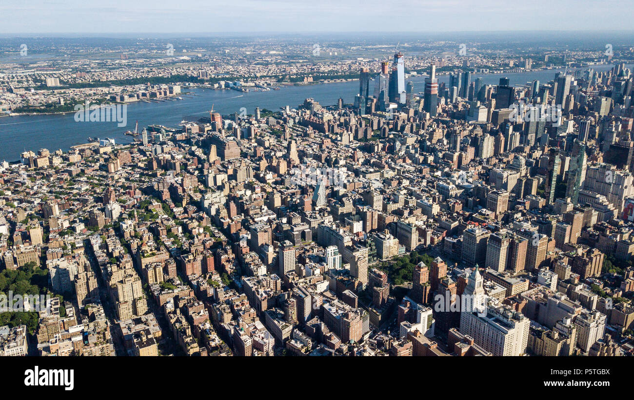 Midtown Manhattan Skyline, New York City, and Jersey City, NJ, USA Stock Photo