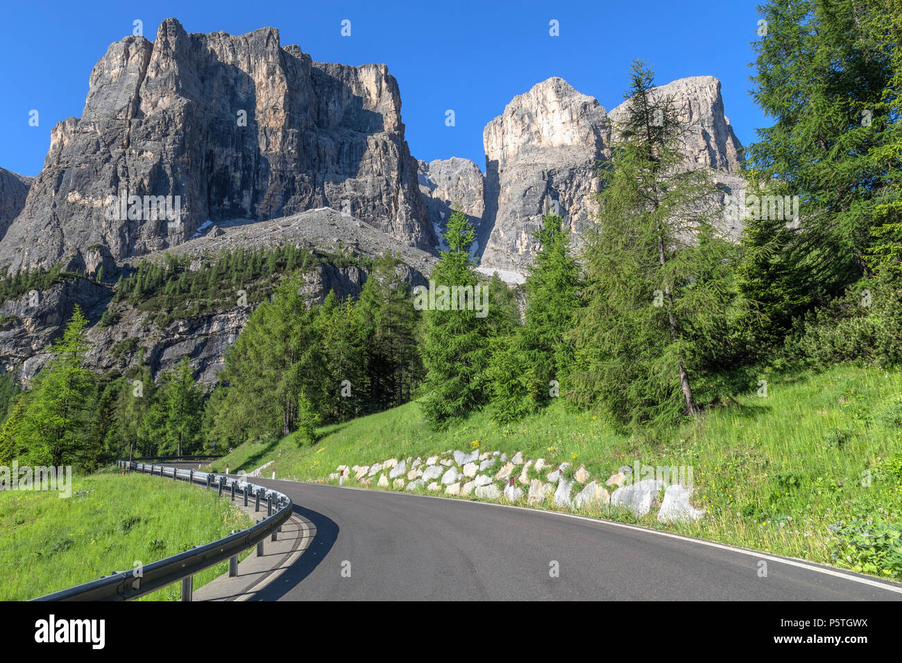 Gardena Pass, Sella Group, South Tyrol, Italy, Europe Stock Photo