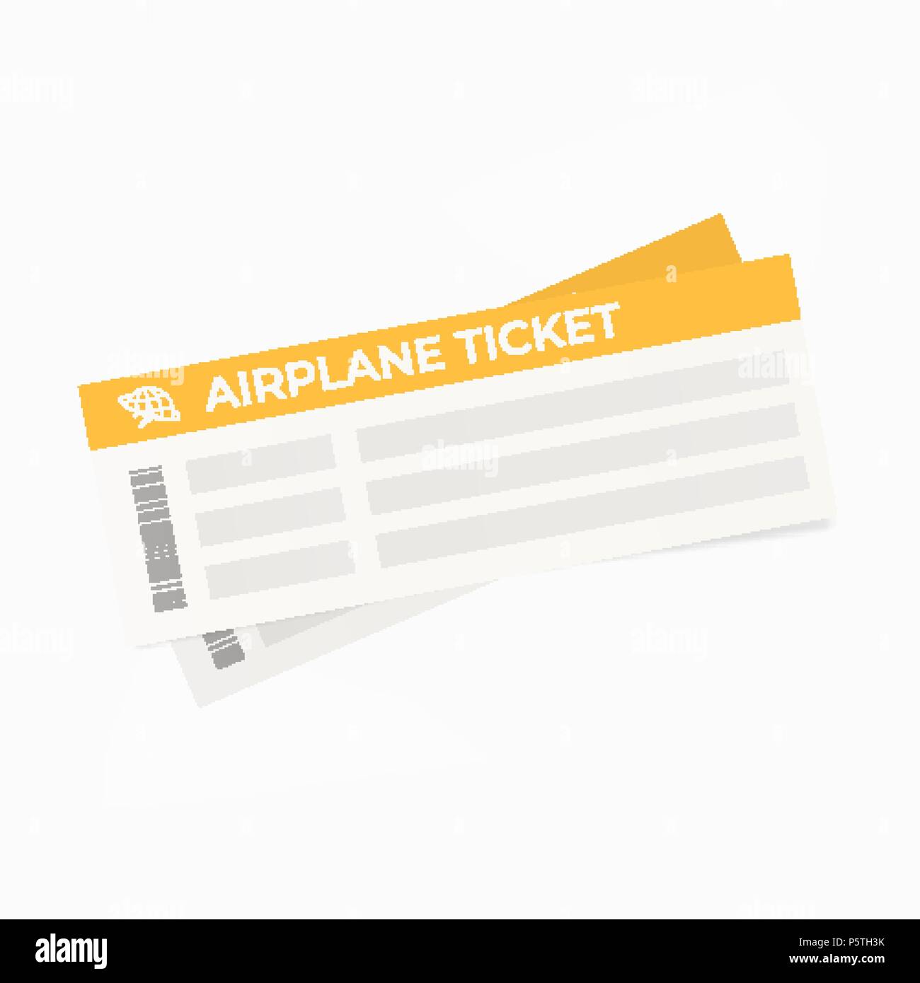 Simple airplane ticket illustration isolated on white background Stock Vector