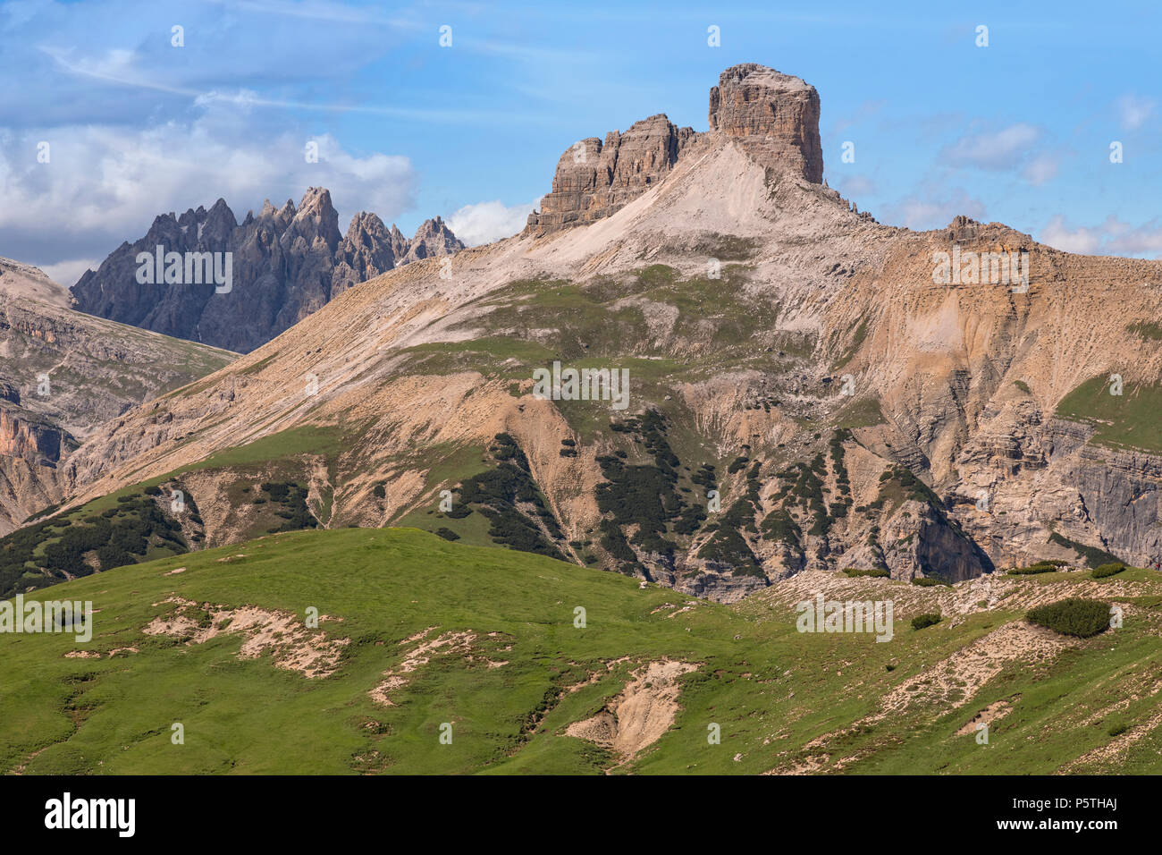 torre dei scarperi, Dolomites, Veneto, Belluno, Sexten, Italy, Europe Stock Photo