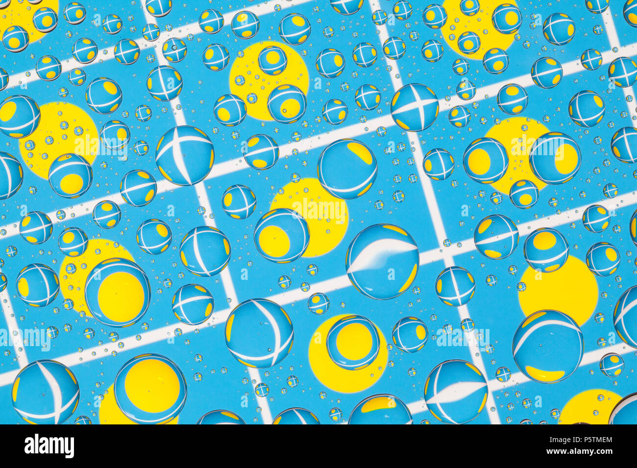 Palau Pattern Flags of Palau, behind a glass covered with rain drops.Pattern from ...