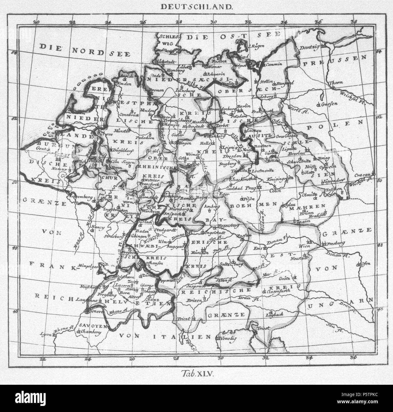 N A Tab Xlv Besetztere Und Illuminierte Landkarte Von