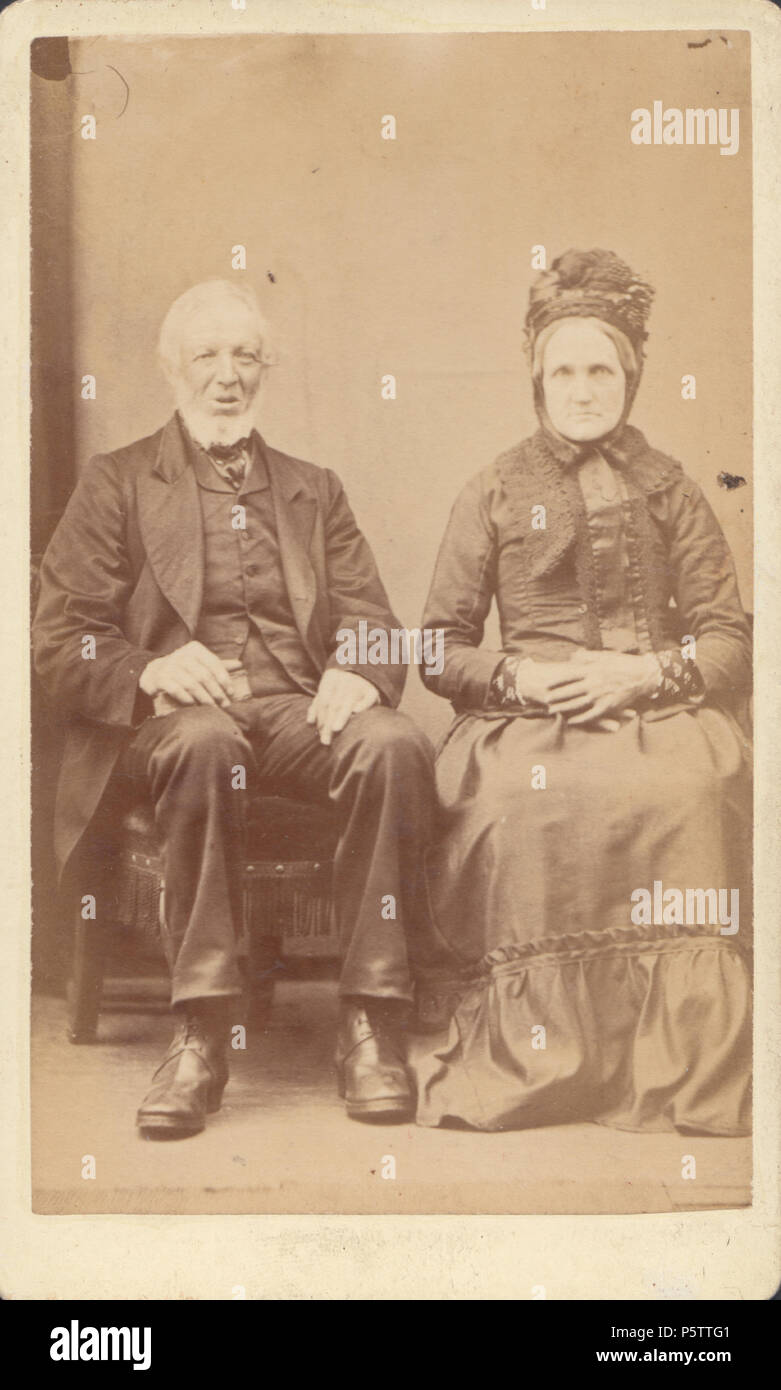 CDV (Carte De Visite) of a Victorian Elderly Couple Stock Photo