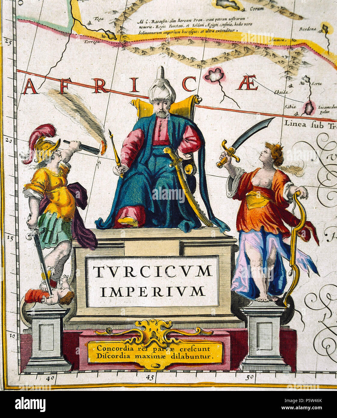 444 Detaljbild från boksida, karta ur Wr.110 5 (Turc. Imper. Asia Geographie (I.34.17) - Skoklosters slott - 13712 Stock Photo