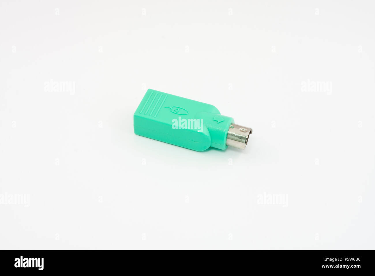 ps2 to usb connector isolated on white background Stock Photo