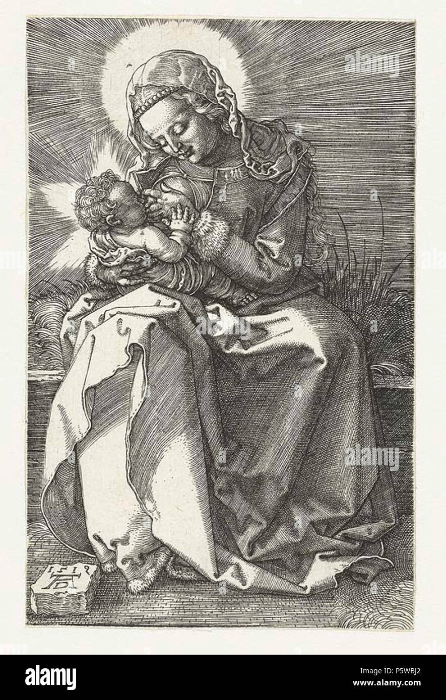 N/A. English: Madonna Nursing Latina: Maria lactans . 1519. Dürer, Albrecht 41 74 Madonna Nursing Stock Photo