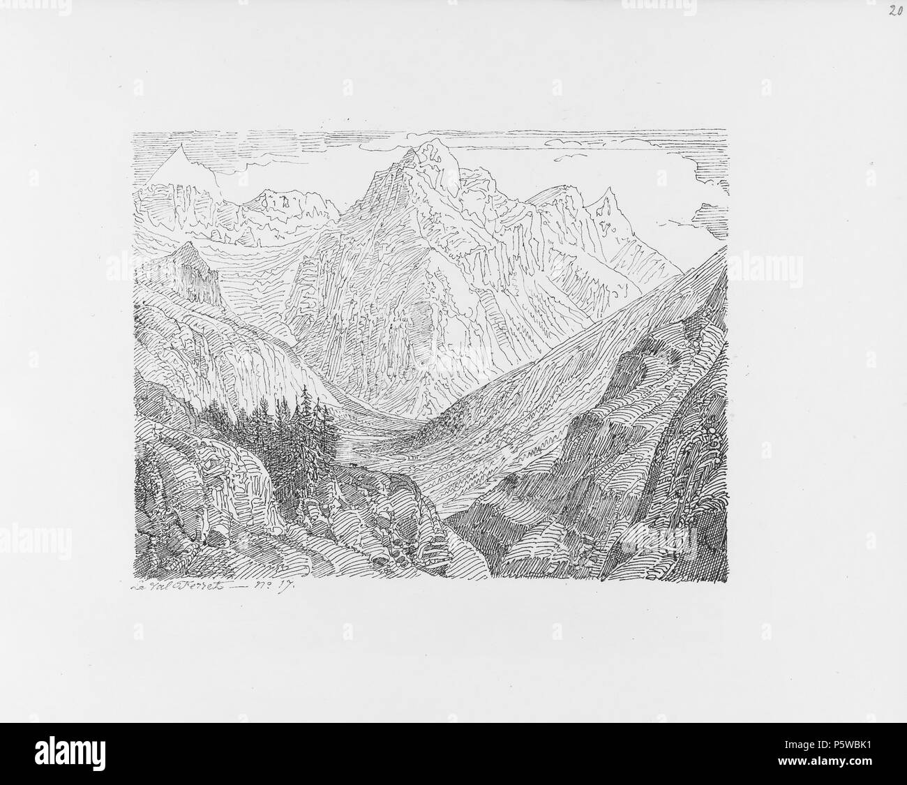 322 CH-NB-Voyage autour du Mont-Blanc dans les vallées d'Hérens de Zermatt et au Grimsel 1843-nbdig-19161-019 Stock Photo