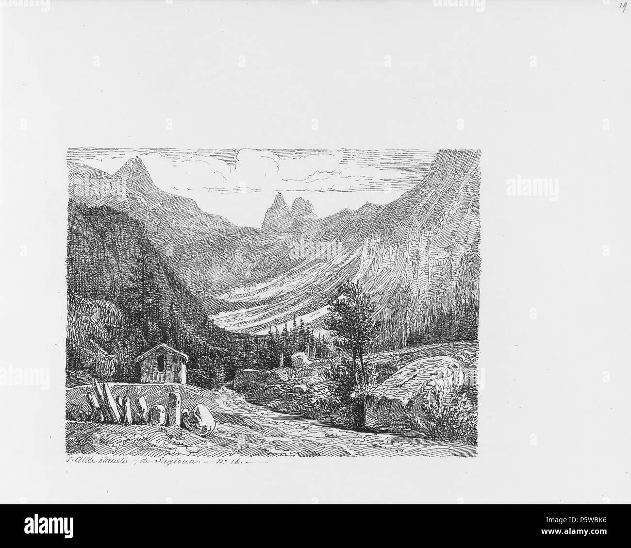 322 CH-NB-Voyage autour du Mont-Blanc dans les vallées d'Hérens de Zermatt et au Grimsel 1843-nbdig-19161-018 Stock Photo