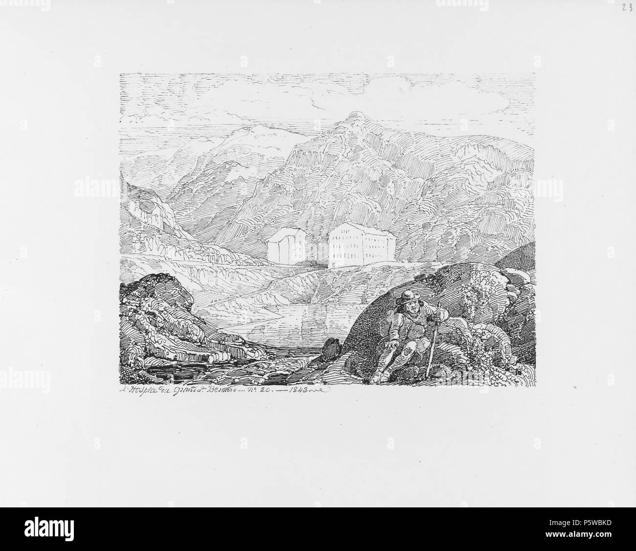 322 CH-NB-Voyage autour du Mont-Blanc dans les vallées d'Hérens de Zermatt et au Grimsel 1843-nbdig-19161-022 Stock Photo