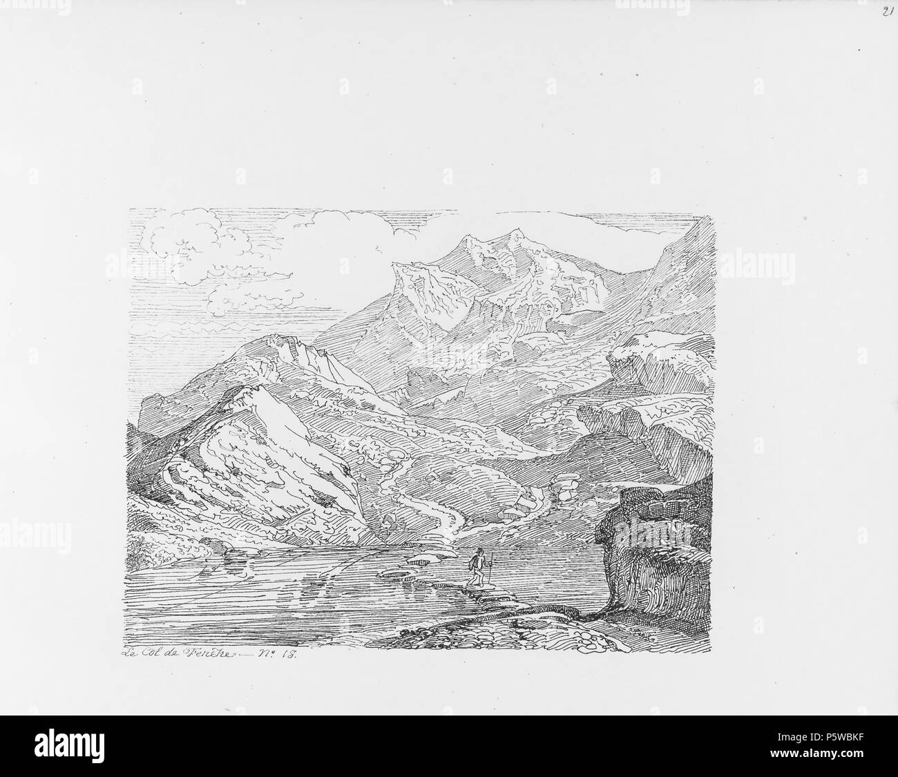 322 CH-NB-Voyage autour du Mont-Blanc dans les vallées d'Hérens de Zermatt et au Grimsel 1843-nbdig-19161-020 Stock Photo