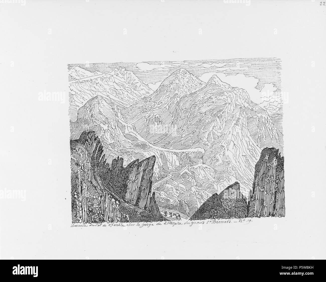 322 CH-NB-Voyage autour du Mont-Blanc dans les vallées d'Hérens de Zermatt et au Grimsel 1843-nbdig-19161-021 Stock Photo