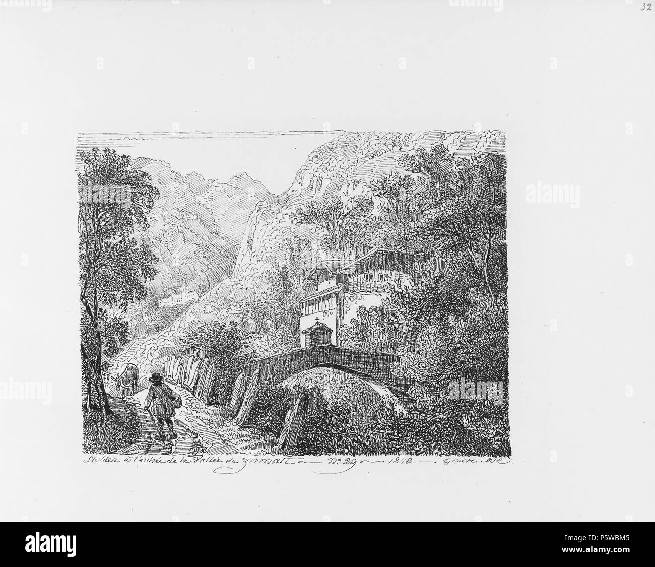 322 CH-NB-Voyage autour du Mont-Blanc dans les vallées d'Hérens de Zermatt et au Grimsel 1843-nbdig-19161-031 Stock Photo