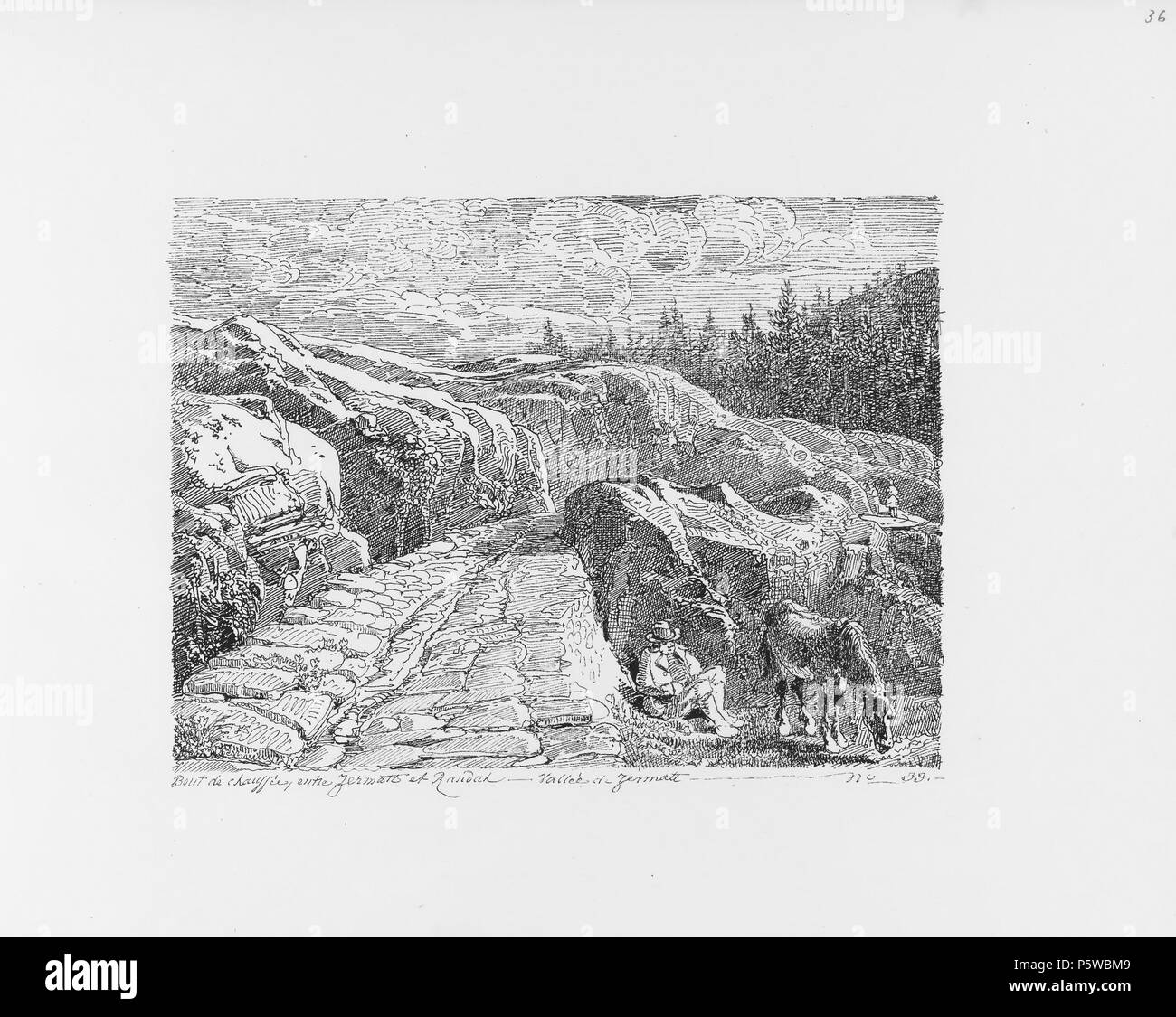 322 CH-NB-Voyage autour du Mont-Blanc dans les vallées d'Hérens de Zermatt et au Grimsel 1843-nbdig-19161-035 Stock Photo