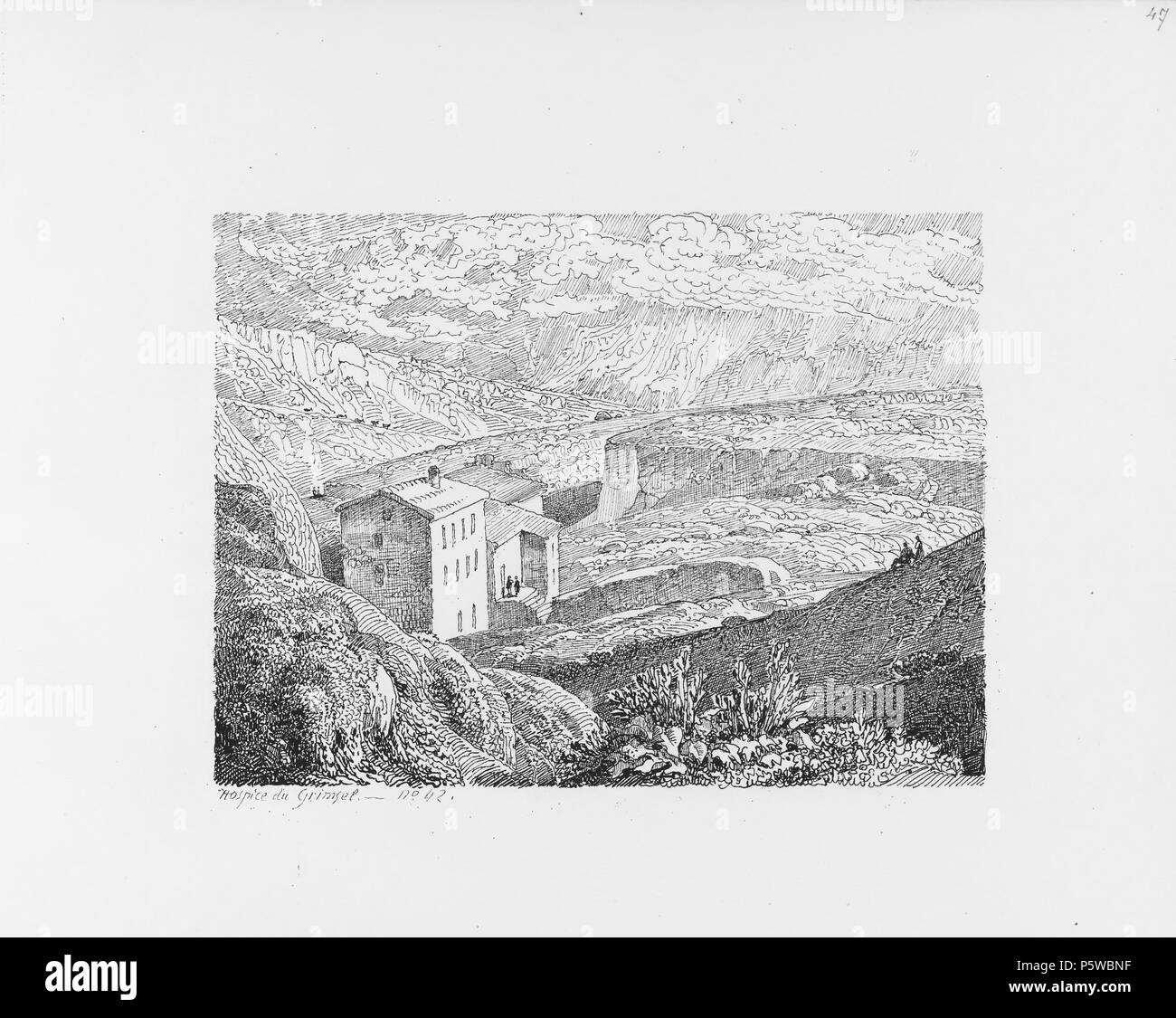 322 CH-NB-Voyage autour du Mont-Blanc dans les vallées d'Hérens de Zermatt et au Grimsel 1843-nbdig-19161-048 Stock Photo