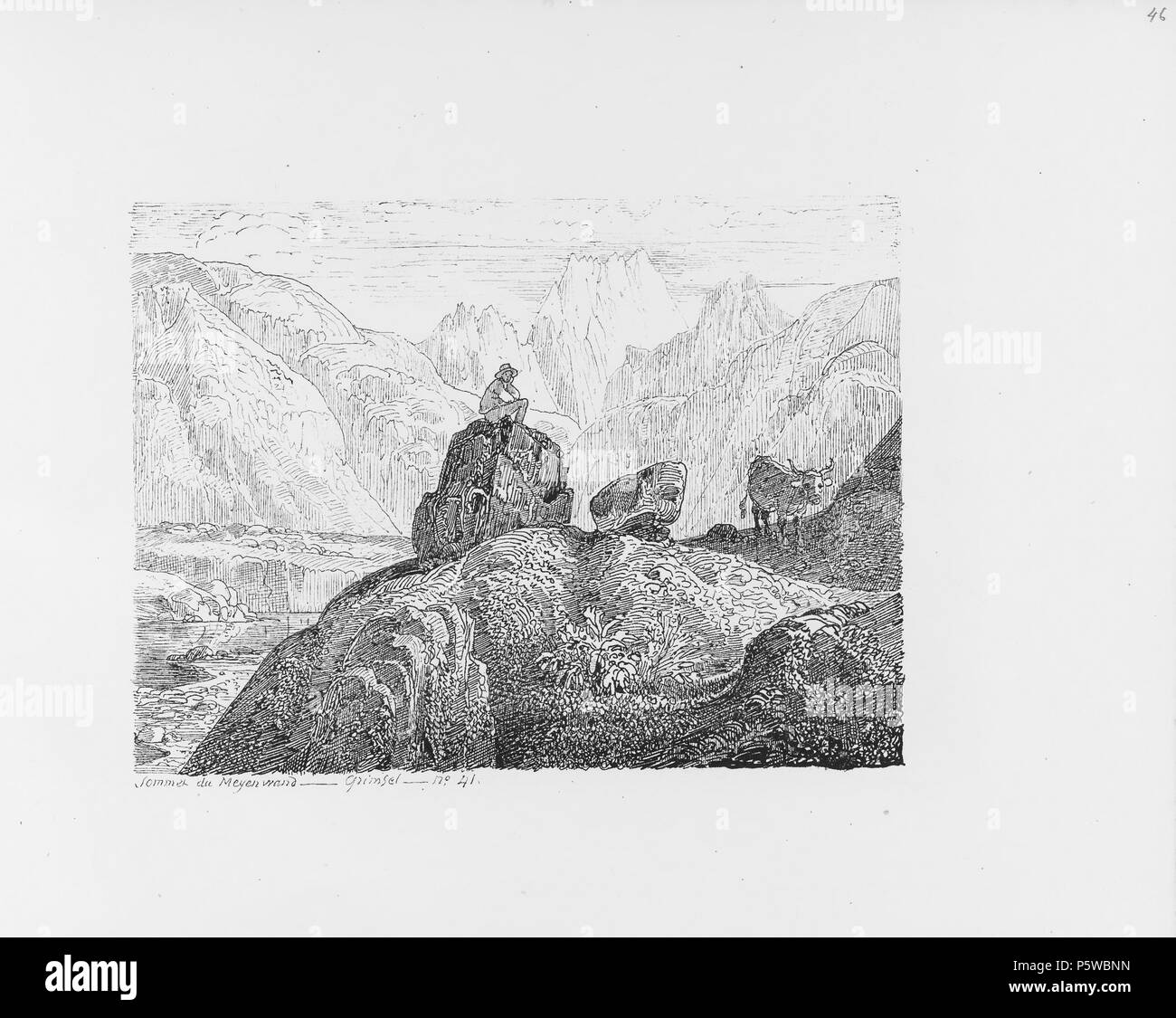 322 CH-NB-Voyage autour du Mont-Blanc dans les vallées d'Hérens de Zermatt et au Grimsel 1843-nbdig-19161-047 Stock Photo