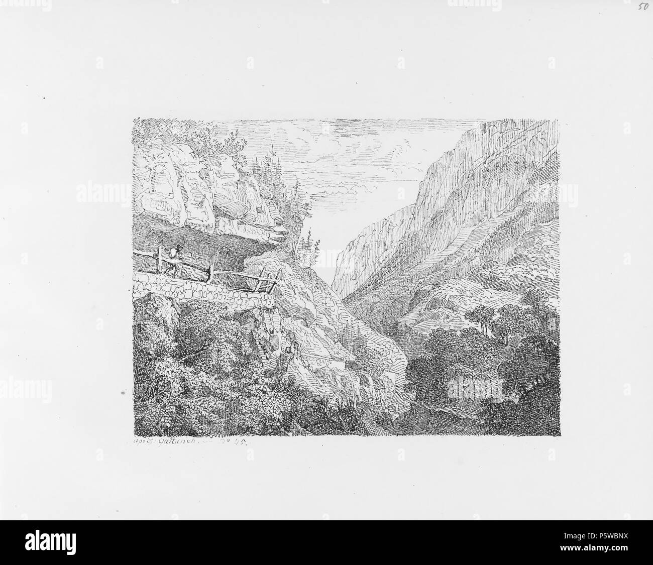 322 CH-NB-Voyage autour du Mont-Blanc dans les vallées d'Hérens de Zermatt et au Grimsel 1843-nbdig-19161-051 Stock Photo