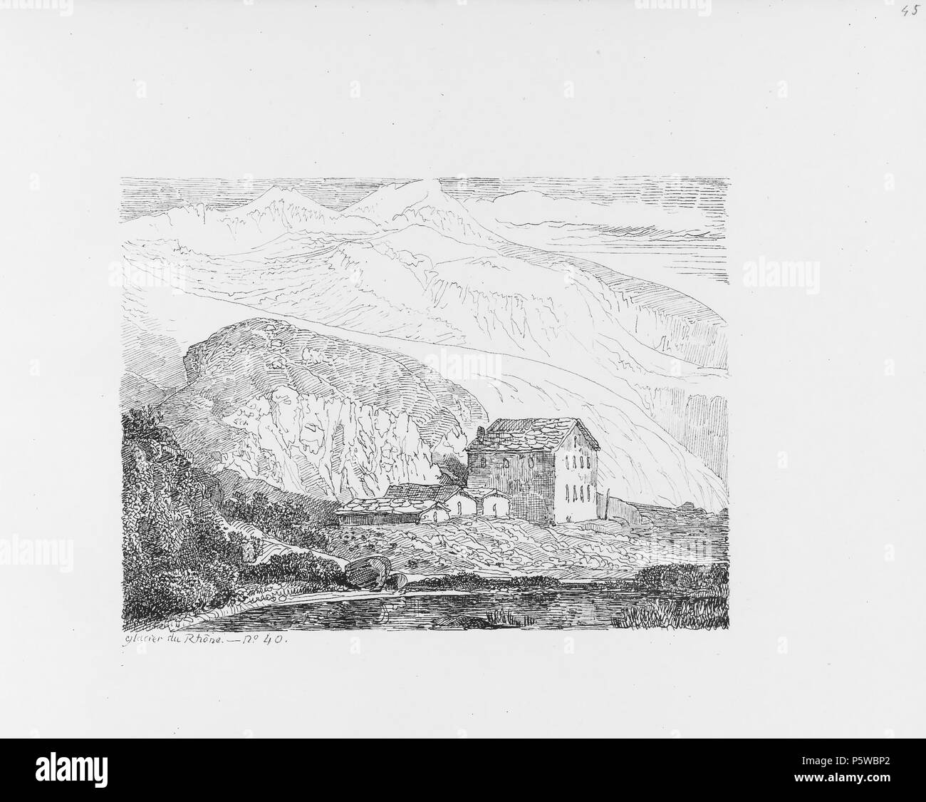 322 CH-NB-Voyage autour du Mont-Blanc dans les vallées d'Hérens de Zermatt et au Grimsel 1843-nbdig-19161-046 Stock Photo