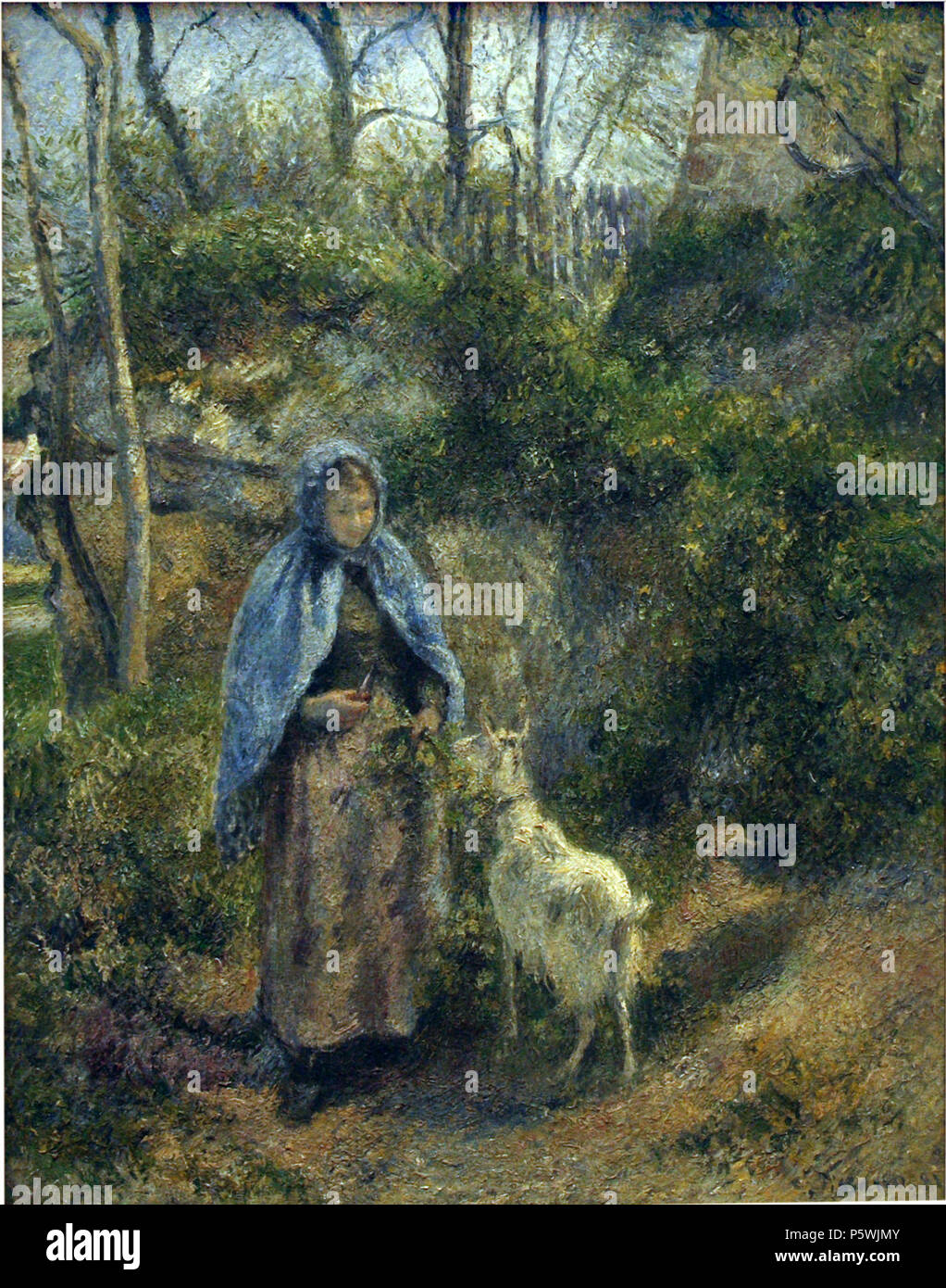 265 Camille Pissarro - La Gardeuse de chèvre Stock Photo