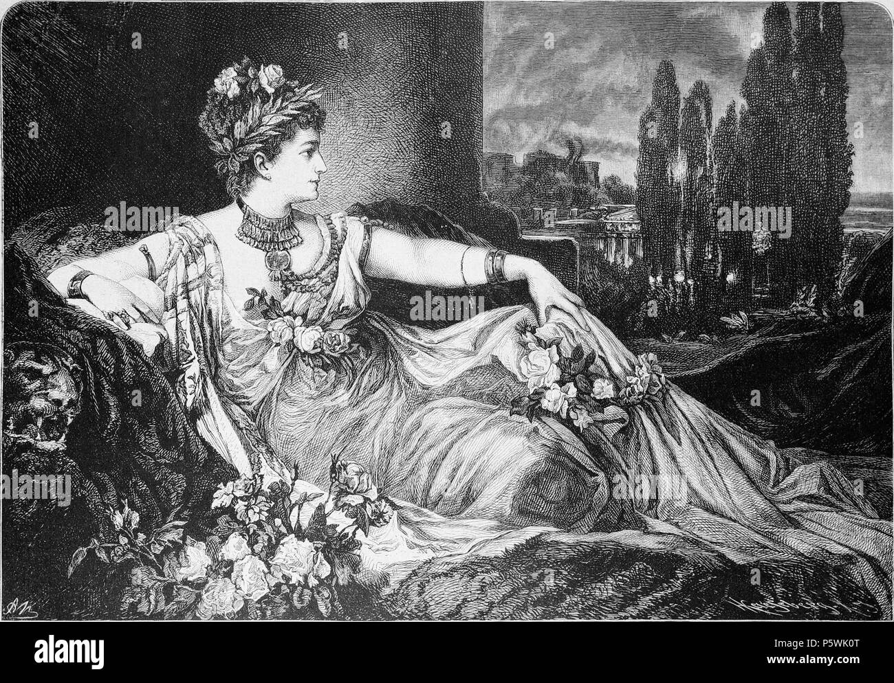 N/A. Titel  . 11 November 2009, 16:57 (UTC).    Hans Makart  (1840–1884)     Alternative names Johann Ferdinand Apollonius Makart  Description Austrian painter, draughtsman, designer and decorator academic history painting  Date of birth/death 28 May 1840 3 October 1884  Location of birth/death Salzburg Vienna  Work location Vienna (1858), Salzburg (1859), Munich (1859-1865), Vienna (1869-1884)  Authority control  : Q511444 VIAF:32791716 ISNI:0000 0000 7365 1286 ULAN:500026894 LCCN:n84193240 WGA:MAKART, Hans WorldCat 452 Die Gartenlaube (1876) b 097 Stock Photo